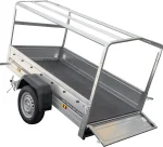 Rimorchio auto a pianale ribassato Garden Trailer 200 KIPP 200x106 cm 750 kg [con struttura alta, telone alto e ruotino di sostegno] - immagine 4
