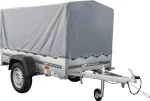 Rimorchio auto a pianale ribassato Garden Trailer 200 KIPP 200x106 cm 750 kg [con struttura alta, telone alto e ruotino di sostegno]