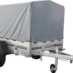 Rimorchio auto a pianale ribassato Garden Trailer 200 KIPP 200x106 cm 750 kg [con struttura alta, telone alto e ruotino di sostegno]