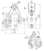 Rotatore idraulico BG3 3/8" 20 L/min, carico massimo in rotazione 3000 kg. Tipo di connessione: senza freno - immagine 2