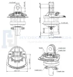 Rotatore idraulico BG3 3/8" 20 L/min, carico massimo in rotazione 3000 kg. Tipo di connessione: senza freno - immagine 3