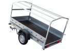 Rimorchio auto Garden Trailer 230 KIPP Unitrailer 750 kg, 230x125 cm, con ruotino di sostegno, telone alto blu e struttura alta - immagine 3