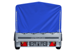 Rimorchio auto Garden Trailer 230 KIPP Unitrailer 750 kg, 230x125 cm, con ruotino di sostegno, telone alto blu e struttura alta - immagine 6